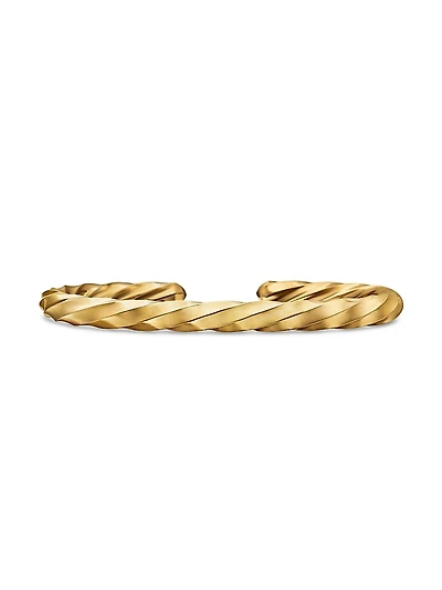 Cable Edge Cuff Bracelet 18K Yellow Gold, 5.5mm