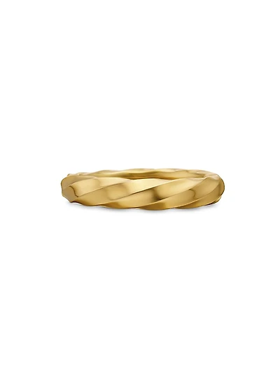 Cable Edge Band Ring in 18K Yellow Gold, 4mm