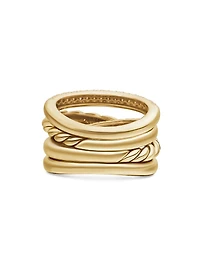 Pavé Four Row Ring in 18K Yellow Gold