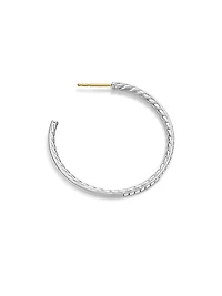 Pavé Hoop Earrings in Sterling Silver with Diamonds