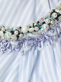 Aix Striped Embellished Blouse