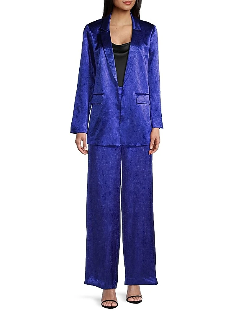 Cassidy Belted Crinkle Satin Jacket