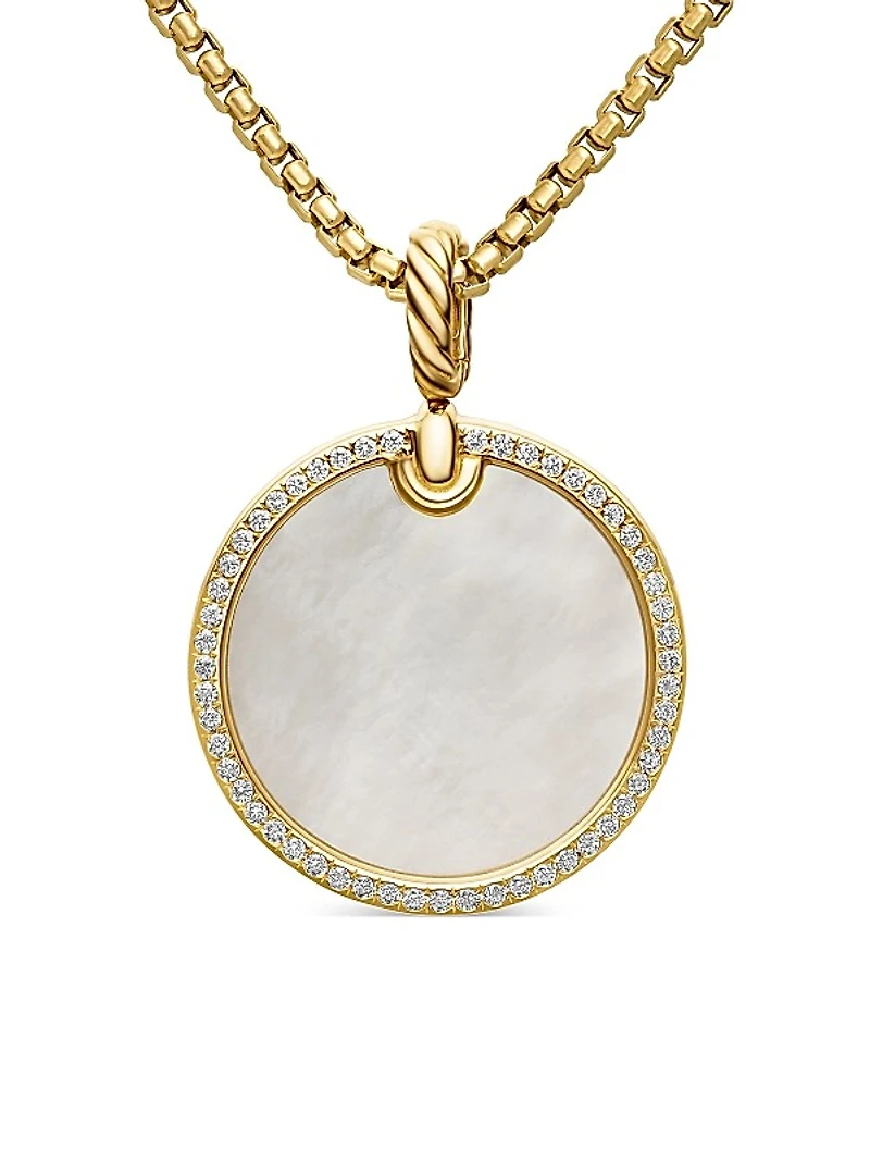 DY Elements Disc Pendant in 18K Yellow Gold