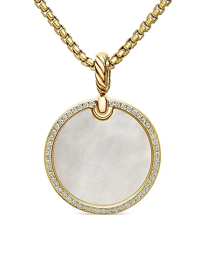 DY Elements Disc Pendant in 18K Yellow Gold
