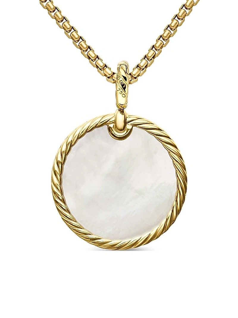 DY Elements Disc Pendant in 18K Yellow Gold