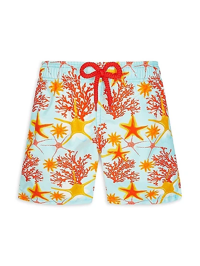 Little Boy's & Starlette Coral Reef Print Swim Trunks