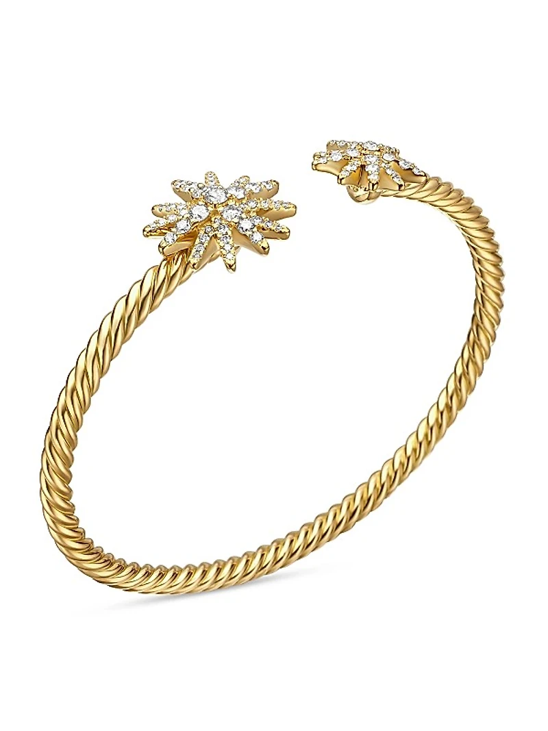 Starburst Cable Bracelet in 18K Yellow Gold