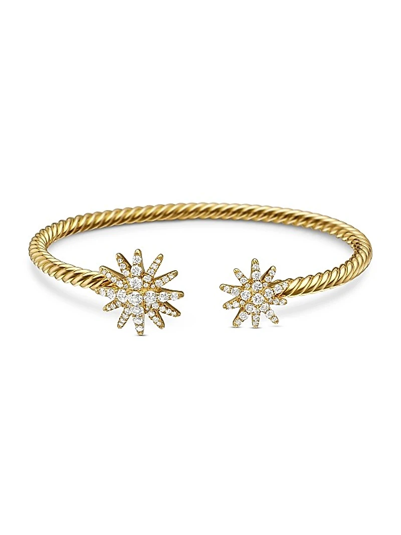 Starburst Cable Bracelet in 18K Yellow Gold
