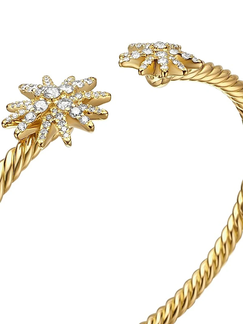 Starburst Cable Bracelet in 18K Yellow Gold