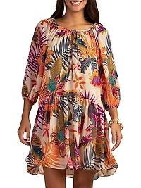 Majorelle Floral Tassel Minidress