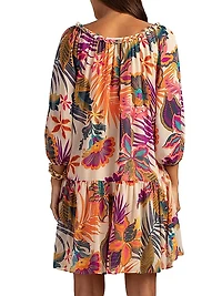 Majorelle Floral Tassel Minidress