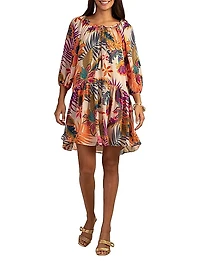 Majorelle Floral Tassel Minidress