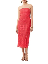 Stella Lace Strapless Midi-Dress