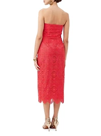 Stella Lace Strapless Midi-Dress