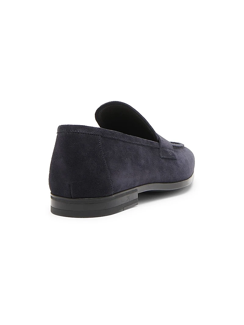 Suede Square-Toed Loafers