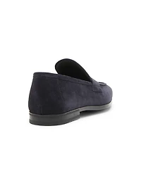 Suede Square-Toed Loafers