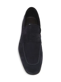Suede Square-Toed Loafers
