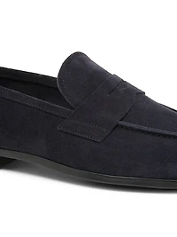 Suede Square-Toed Loafers