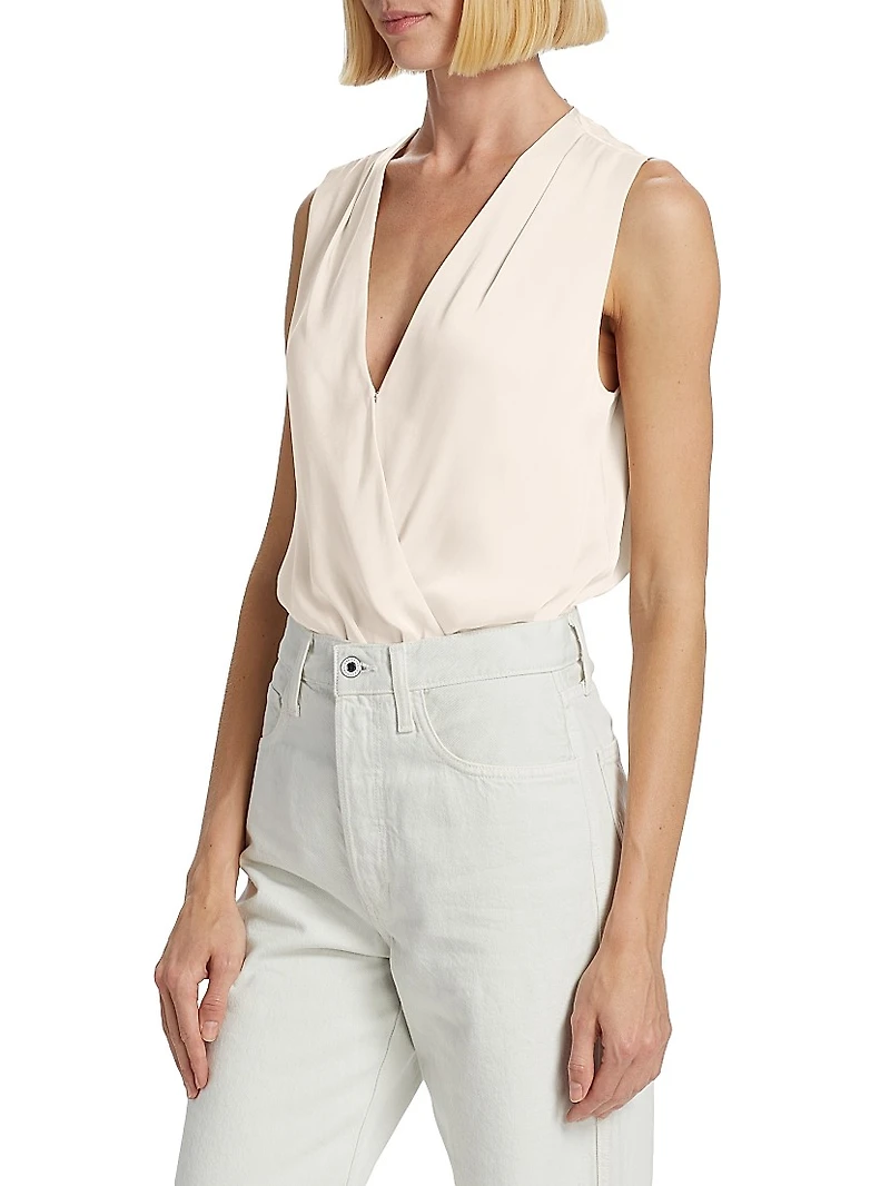 Date Satin Surplice Bodysuit
