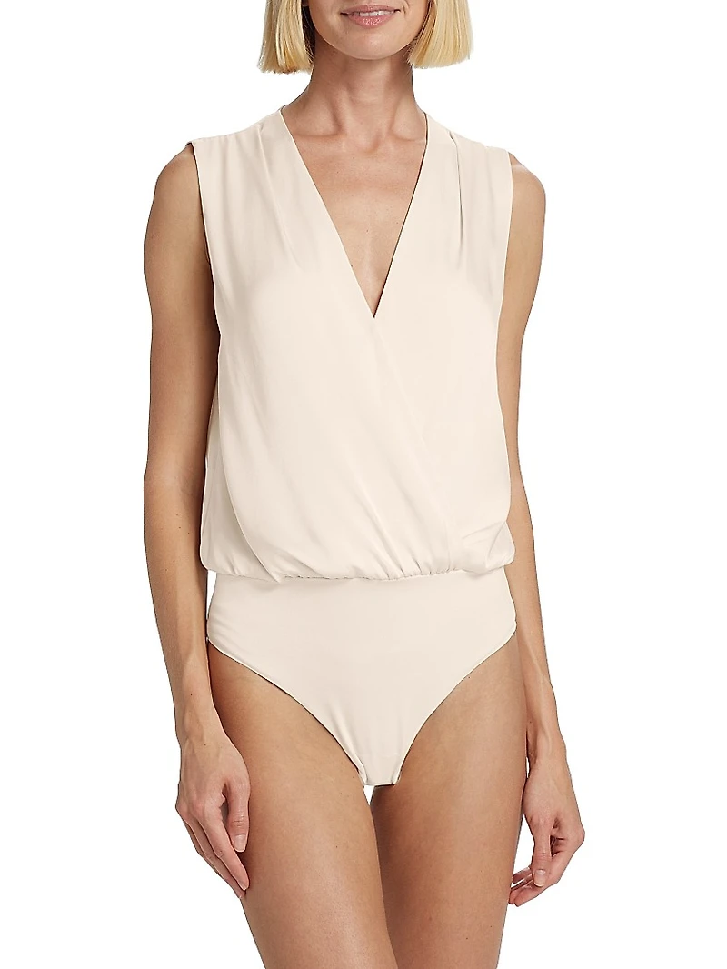 Date Satin Surplice Bodysuit
