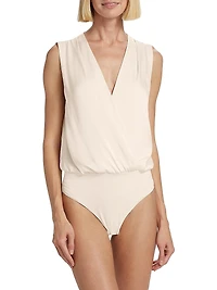 Date Satin Surplice Bodysuit