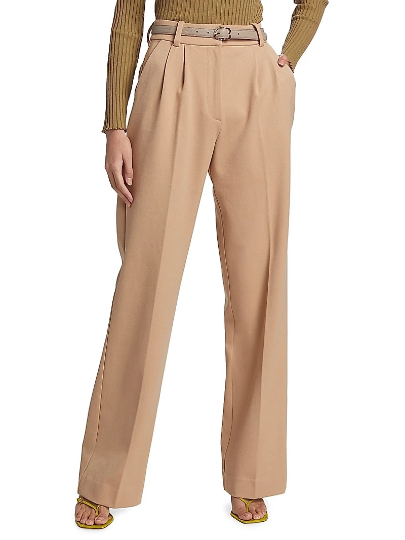 Pleated Wide-Leg Pants