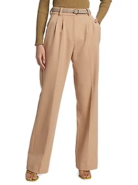 Pleated Wide-Leg Pants