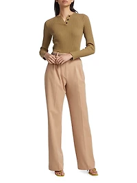 Pleated Wide-Leg Pants