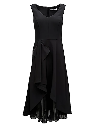 Begonia Ruffled A-Line Midi-Dress