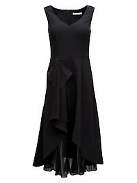 Begonia Ruffled A-Line Midi-Dress