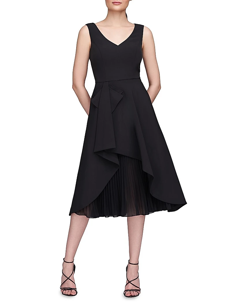 Begonia Ruffled A-Line Midi-Dress