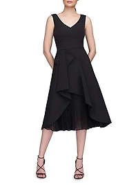 Begonia Ruffled A-Line Midi-Dress
