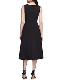 Begonia Ruffled A-Line Midi-Dress