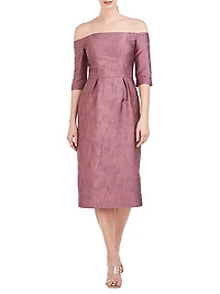 Brinley Off-The-Shoulder Midi-Dress