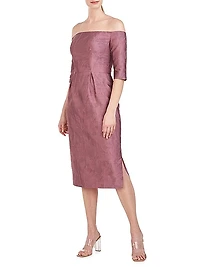 Brinley Off-The-Shoulder Midi-Dress