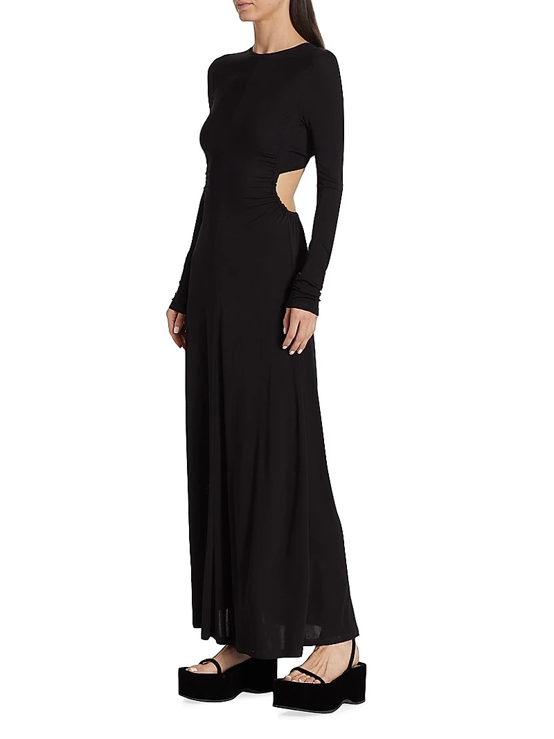 Open-Back Jersey Maxi Dress