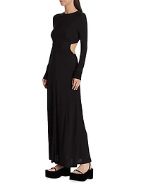Open-Back Jersey Maxi Dress