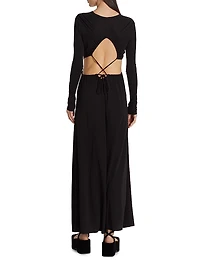 Open-Back Jersey Maxi Dress