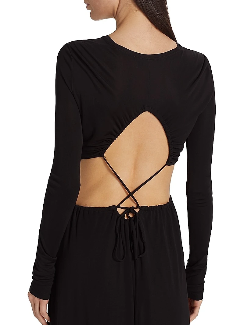 Open-Back Jersey Maxi Dress