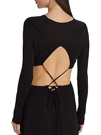 Open-Back Jersey Maxi Dress