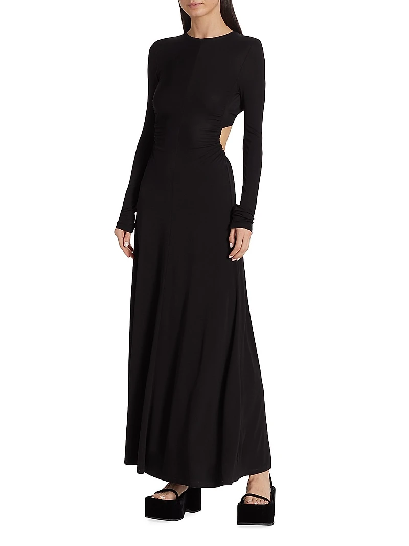 Open-Back Jersey Maxi Dress