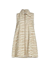 Zebra-Print Denim Minidress