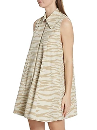 Zebra-Print Denim Minidress