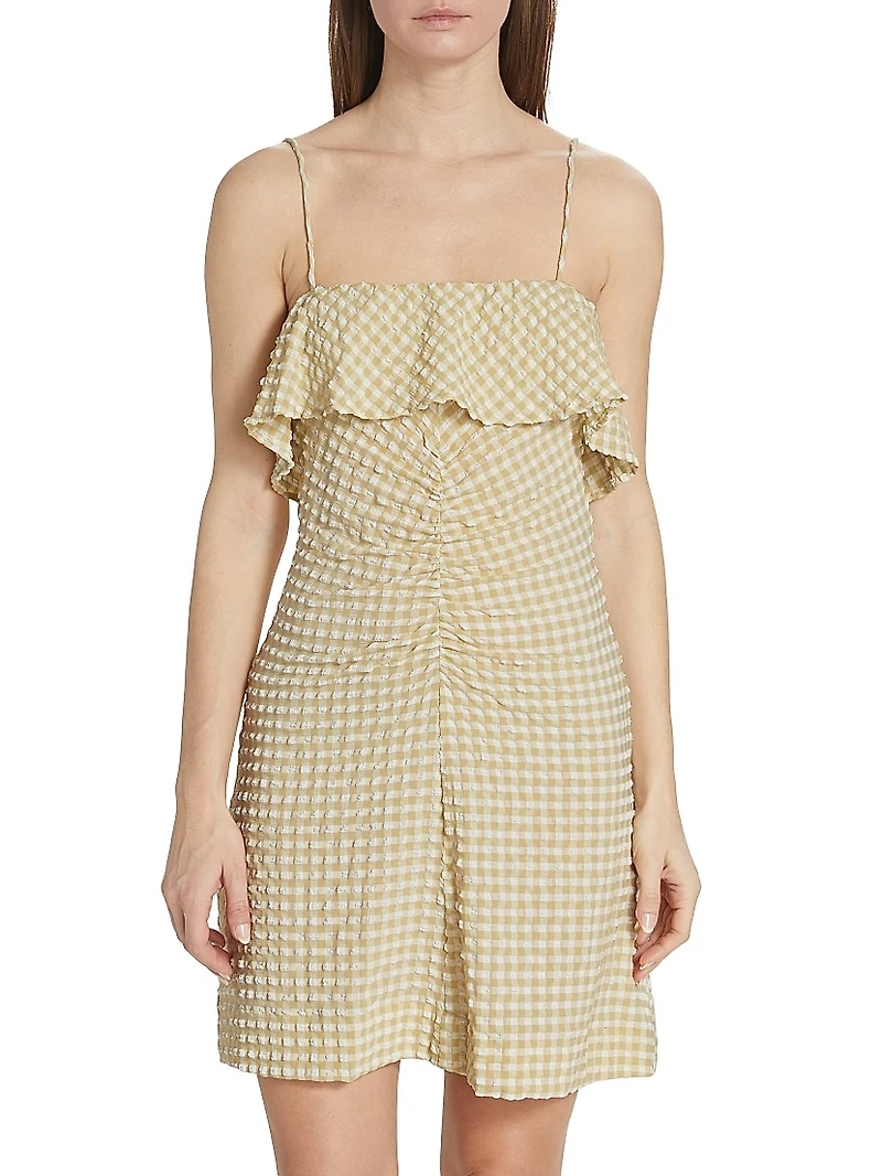 Stretch Seersucker Minidress