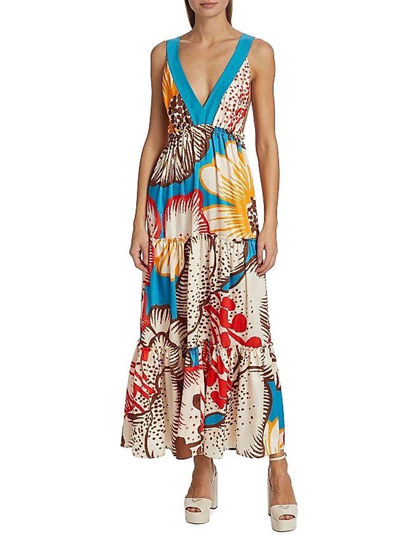 Descanso Tiered Floral Maxi Dress