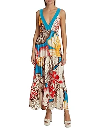 Descanso Tiered Floral Maxi Dress