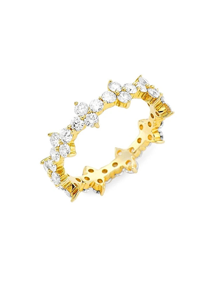 14K Yellow Gold & 1.18 TCW Diamond Cluster Pinky Ring