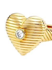 14K Yellow Gold & 0.13 TCW Diamond Heart Ring