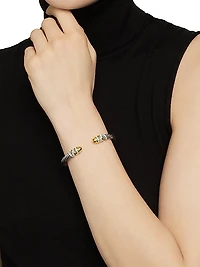 Helena 18K Gold & Sterling Silver Pavé Diamond Cuff Bracelet