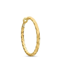 Cable Edge Hoop Earrings in 18K Yellow Gold, 2in